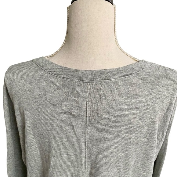 Lucky Brand Gray V-Neck Sweater Cotton Cashmere Blend Relaxed Fit Medium - Picture 10 of 12
